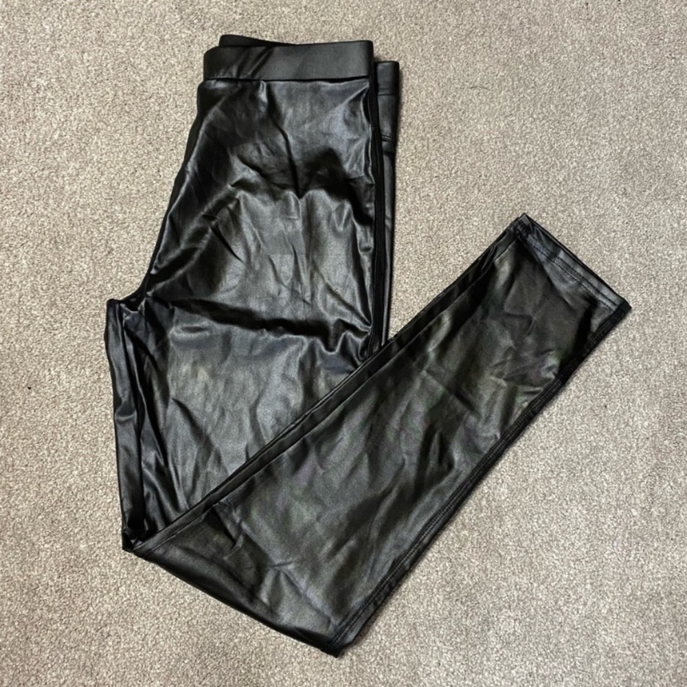 New Mix Black Faux Leather Leggings